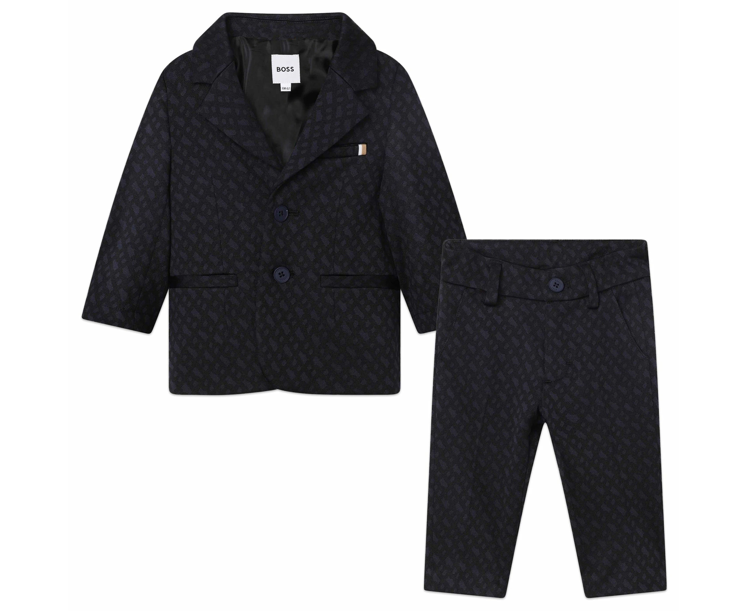 BOSS KIDSWEAR Infant Electric Blue Monogram Jacket and Trousers Set