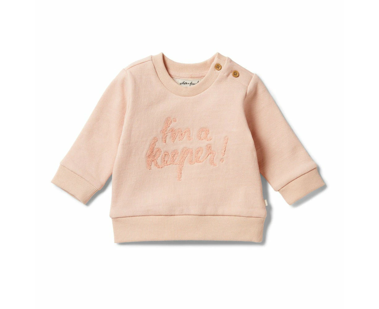 Wilson and Frenchy Organic French Terry Sweat Cameo Rose