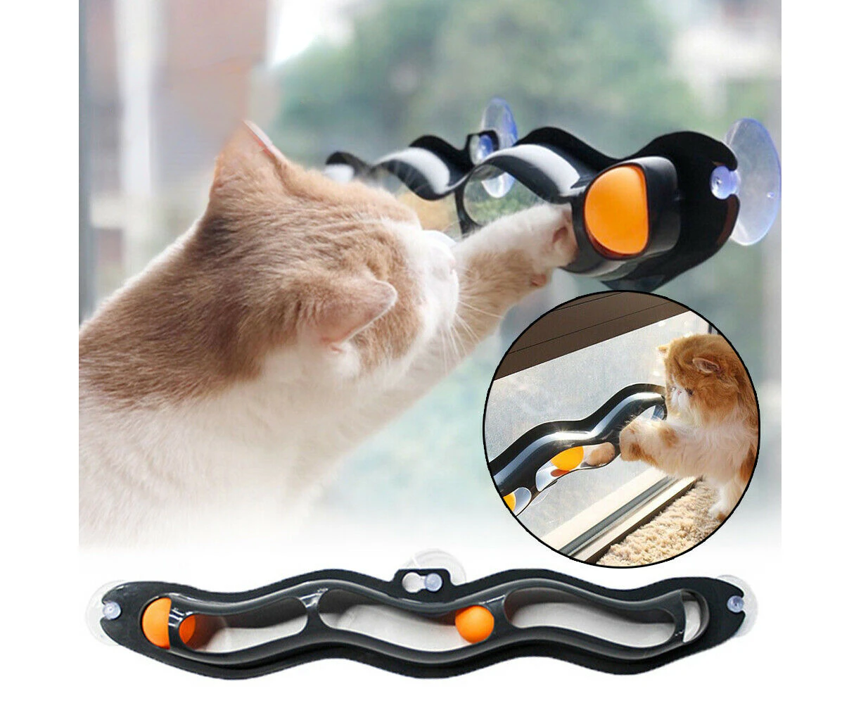 Friter Window Suction Cup Funny Cat Toys Track Bal Cat Pet Toy Interactive Track Ball