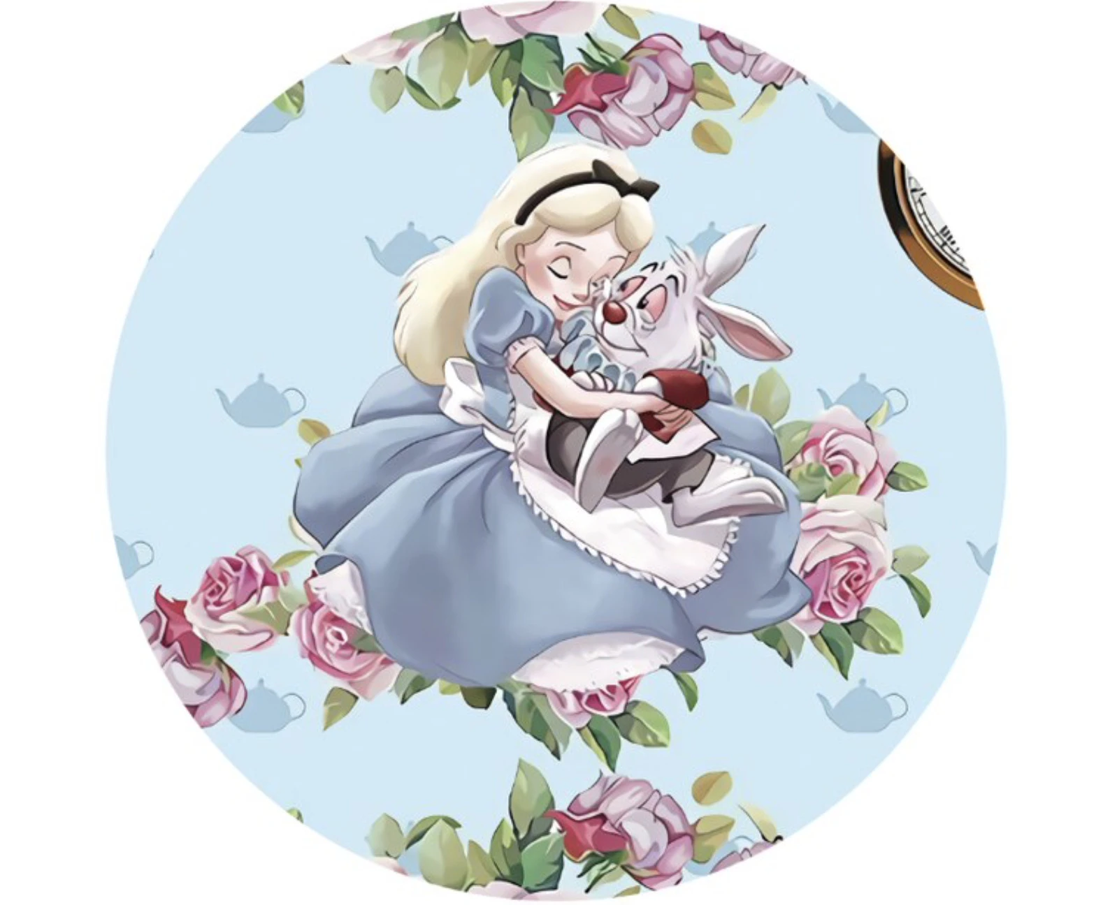 ALICE IN WONDERLAND MAD HATTER BLUE PARTY ROUND BIRTHDAY BANNER BACKDROP