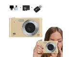 48MP HD Retro Digital Camera with 32G Memory Card 1080P Kids Student Beginner Camera Gold