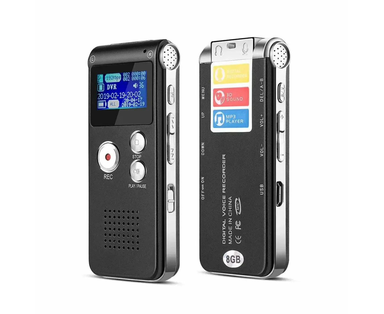 8GB Digital Voice Activated Recorder Portable Tape Recorder Audio Recording Device for Lectures Meetings