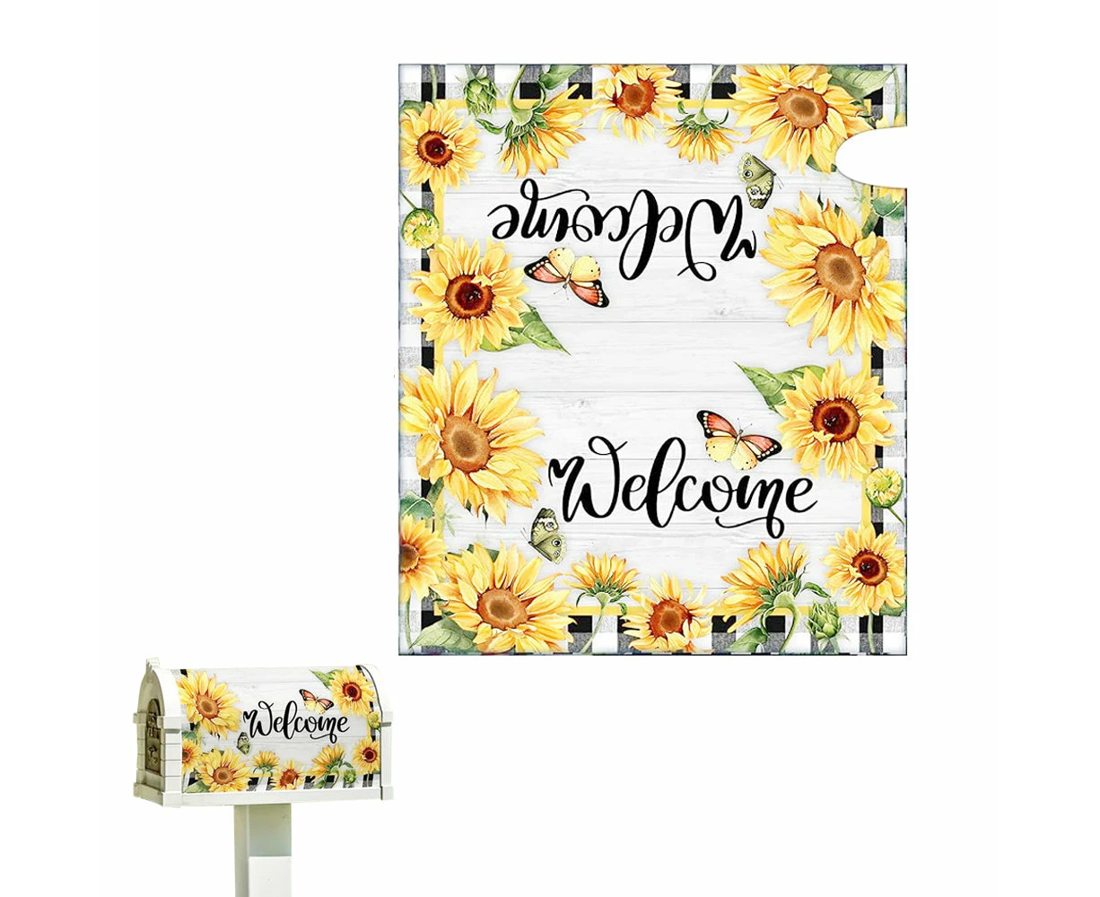 Sunflower Mailbox Cover Magnetic Welcome Mailbox Cover Outdoor Garden Decor