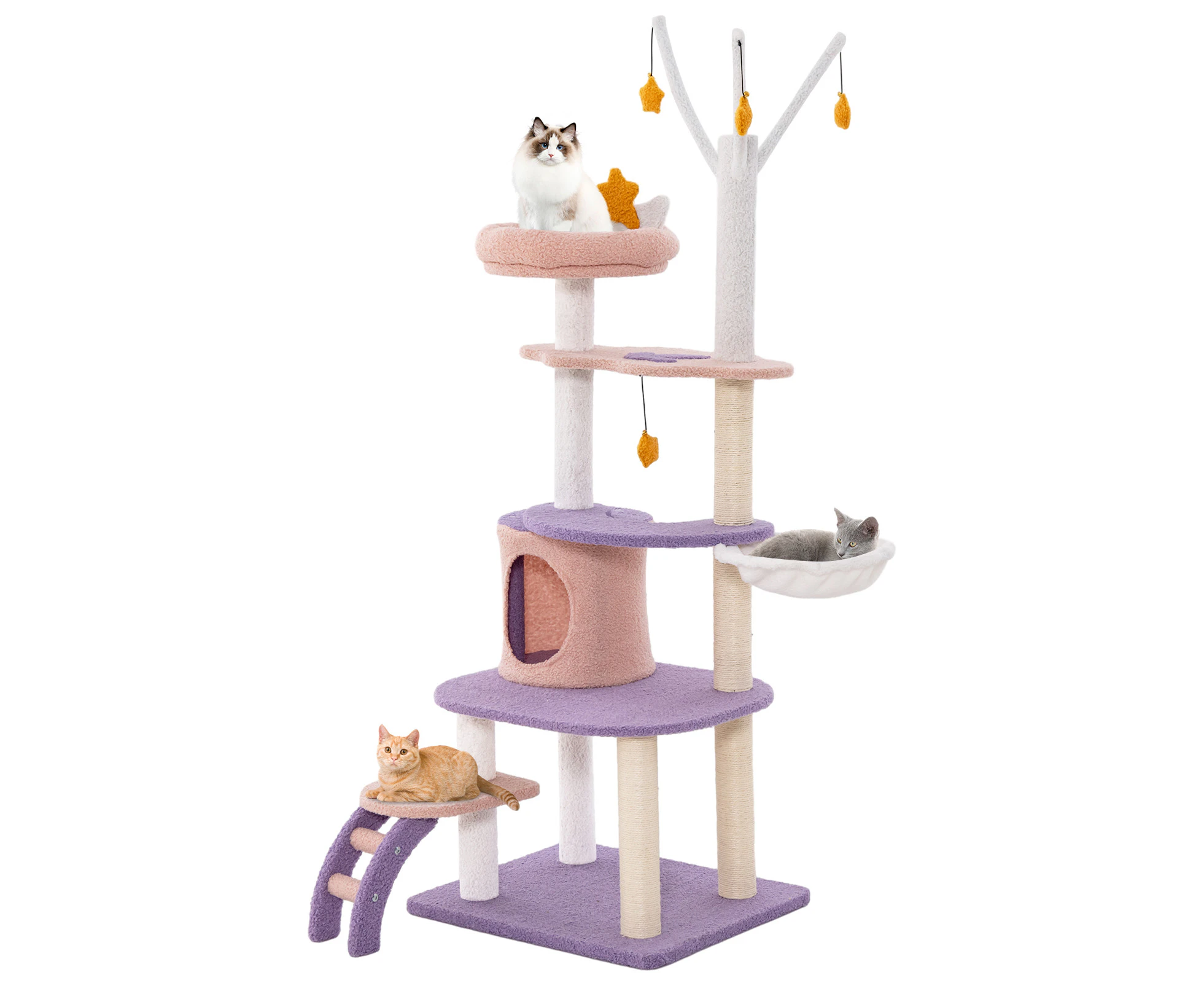 Cat Tree Tower 160cm Indoor Kitty House Cat Activity Play Center w/Ladder & Scratching Posts