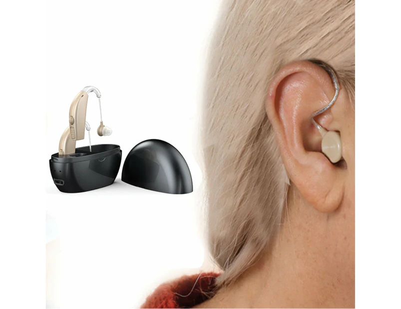 Rechargeable Hearing Aids for Seniors Noise Cancelling Hearing Aids Hearing Aids Amplifier Sound Assist Devices Black