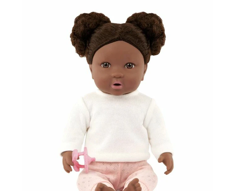 LullaBaby Baby Doll with Curly Brown Hair Brown Eyes & Warm Skin Tone