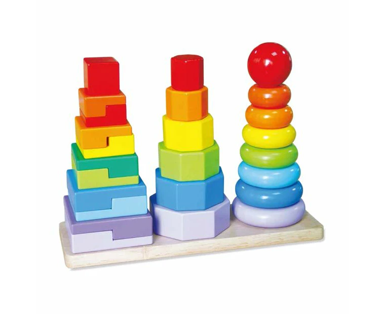 Wooden Stacking Shape Sorter - Anko