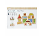 Wooden Light & Colour Blocks, 14 Piece Set - Anko