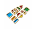 Wooden Light & Colour Blocks, 14 Piece Set - Anko