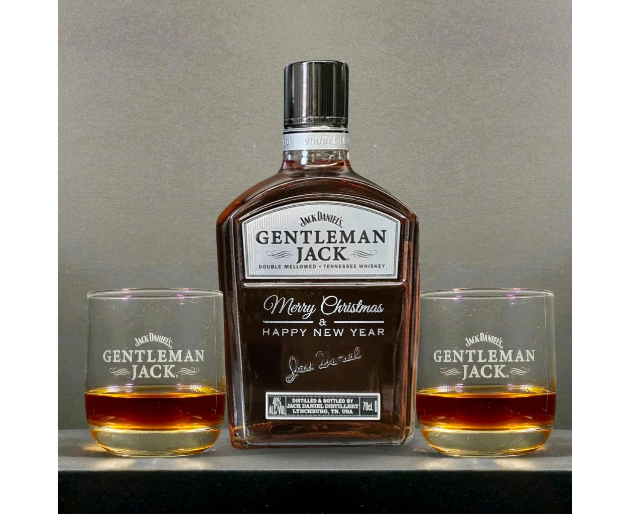 Christmas Edition Gentleman Jack and Original Glass Set Gift Box 700ml 40% ABV