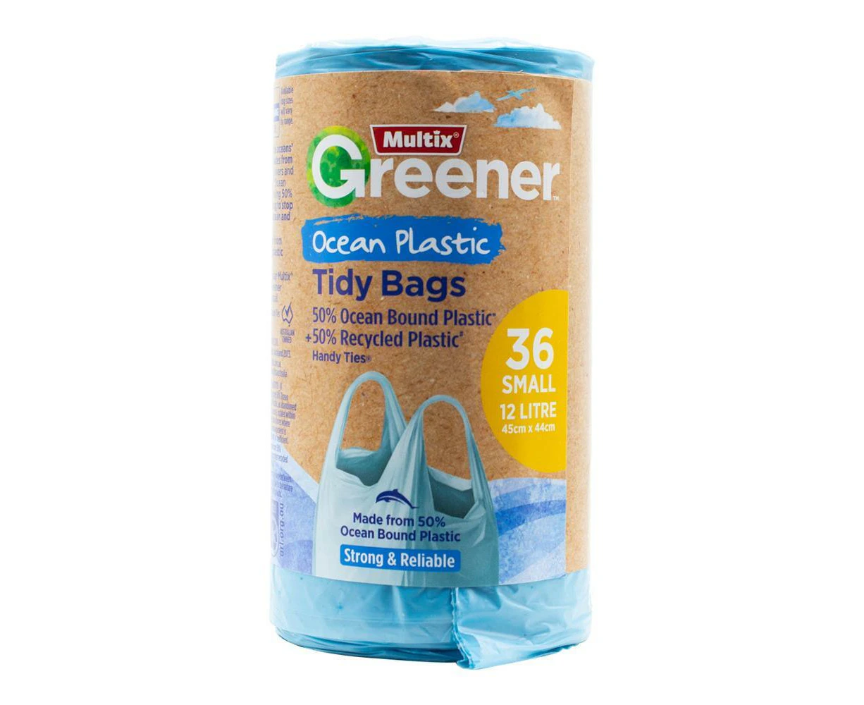 Multix Greener Ocean Plastic Tidy Bags 12L 45x44cm Pack of 36