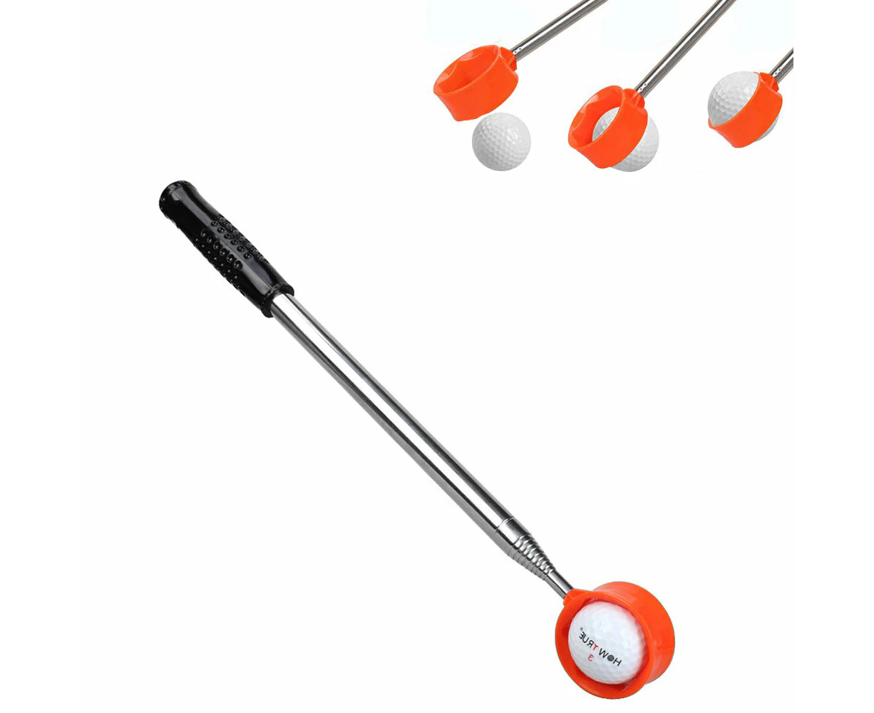 Telescopic Golf Ball Retriever Easy Pick Up Balls Golf Accessories Orange