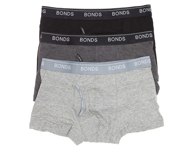 Bonds Men's Guyfront Trunks 3-Pack - Grey/Charcoal/Black