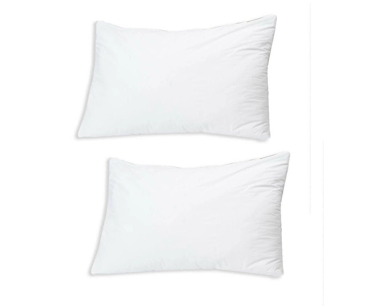 2x Sheraton Luxury 48-70cm Pillows Bamboo Cotton Waterproof Pillow Protector WHT