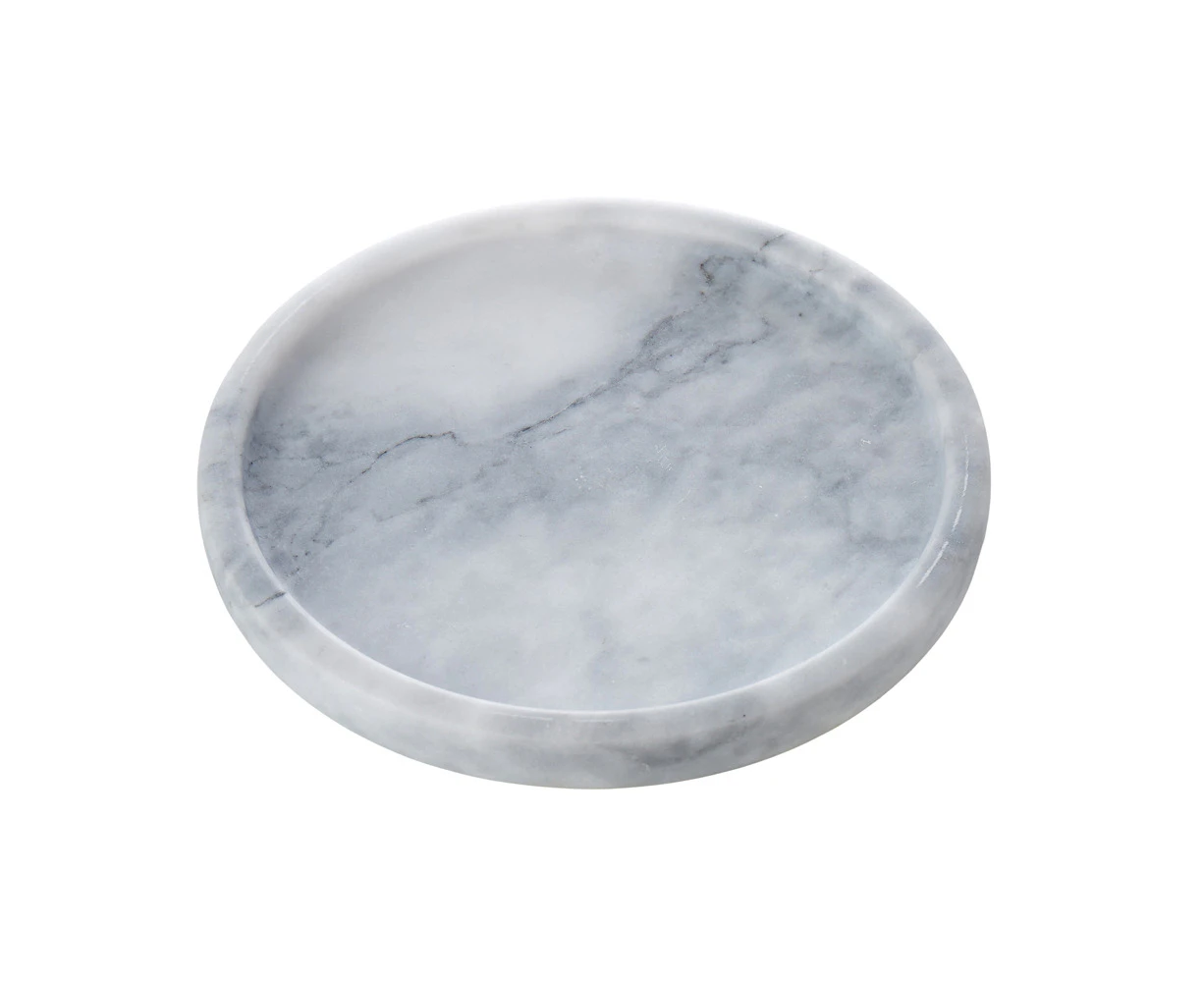 Davis & Waddell Nuvolo Round Marble Finger Food Serving Tray 20x20cm White/Grey