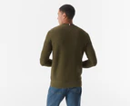 Tommy Hilfiger Men's Rectangular Structure Crewneck Jumper - Putting Green