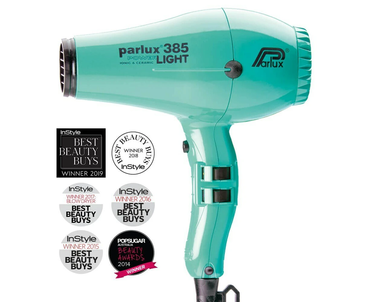 3x Parlux 385 Power Light Ceramic Ionic Hair Dryer Aquamarine