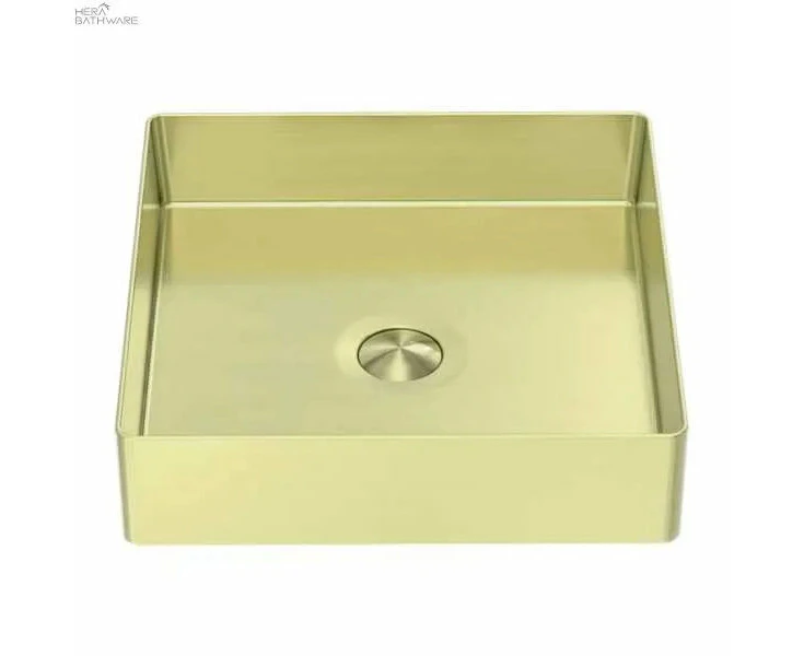 OPAL Stainless Steel Square Basin - Brushed Gold