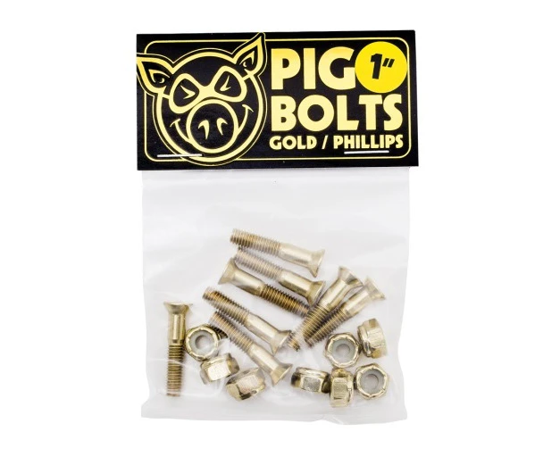 Pig Bolts (1") Phillips Gold