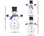 Jingle Jollys Christmas Lights 330 LED Fairy Light 3pcs Snowman Decorations Set