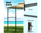 InstaHut Gazebo Outdoor Patio Marquee BBQ Grill Shelter Garden Shade Hooks Beige