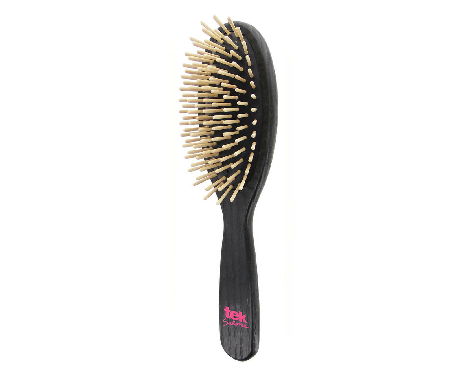 Tek Big Oval Ash Wood Salone Professional Brush - Black - Tek