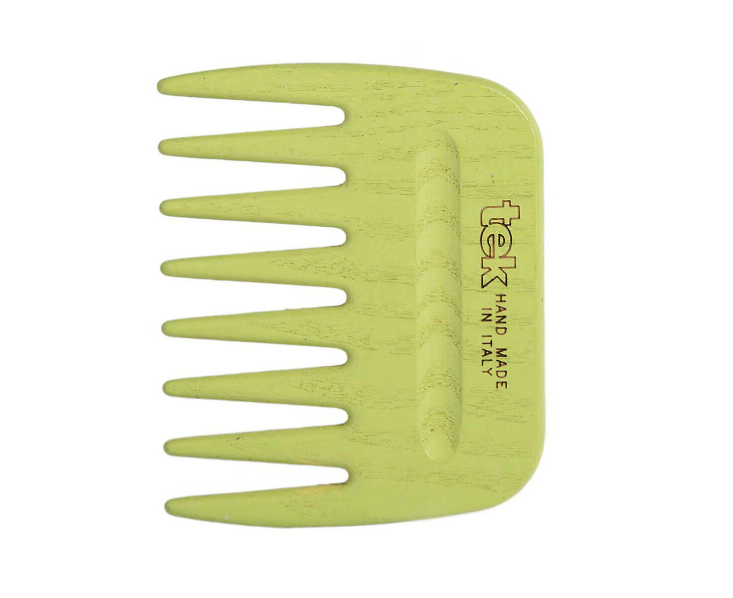 Tek Afro Pick Ash Wood Comb - Tek - Lime