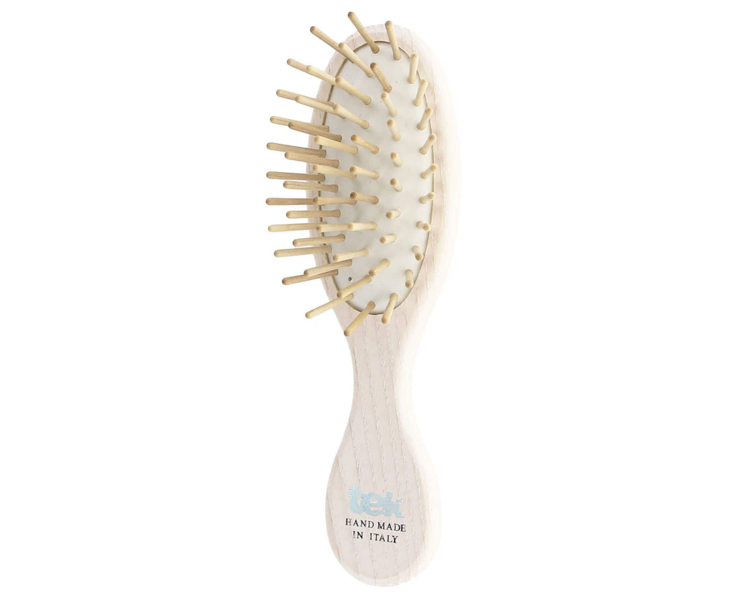 Tek Small Oval Ash Wood Purse Brush - Tek - White