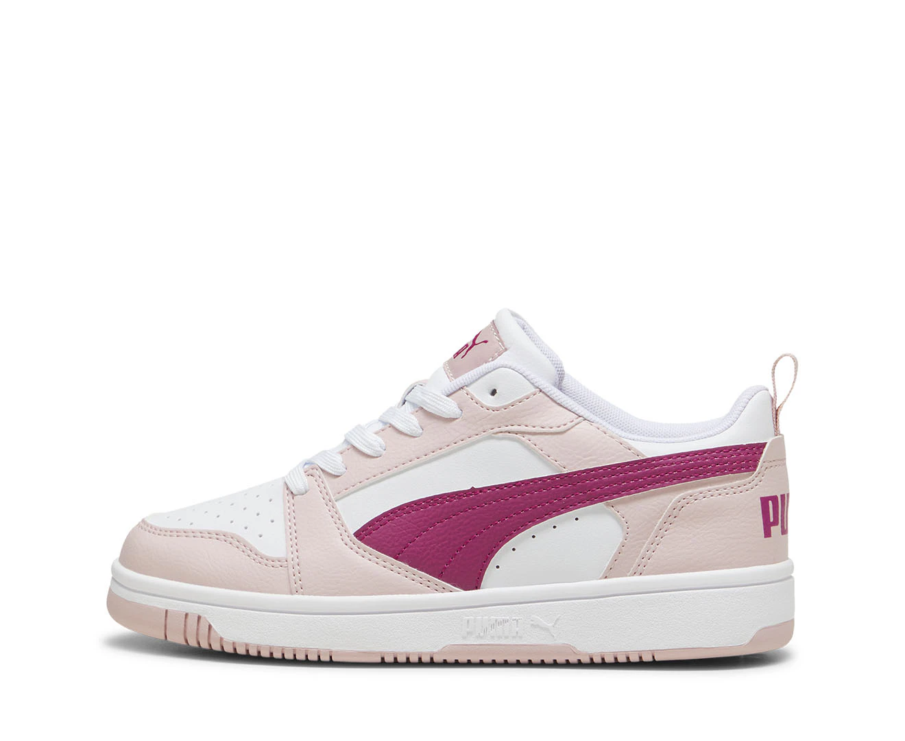 Puma Youth Kids' Rebound V6 Low Sneakers - Puma White/Mauve Mist/Magenta Gleam