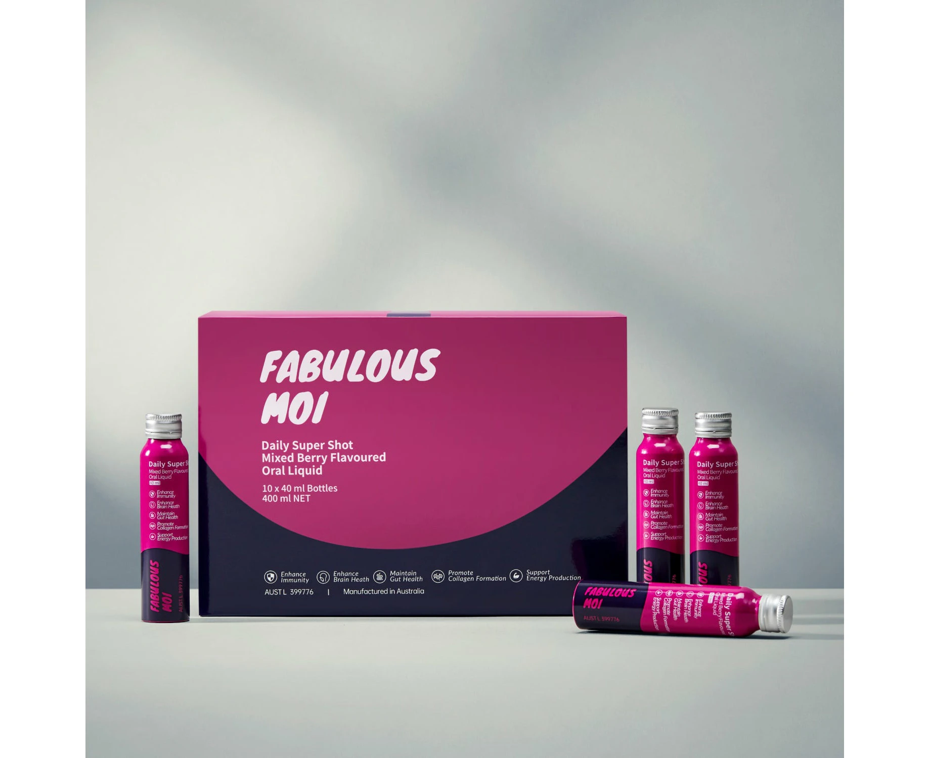 Fabulous Moi Daily Super Shot (Mixed Berry) 400ml (10 x 40ml Bottles)