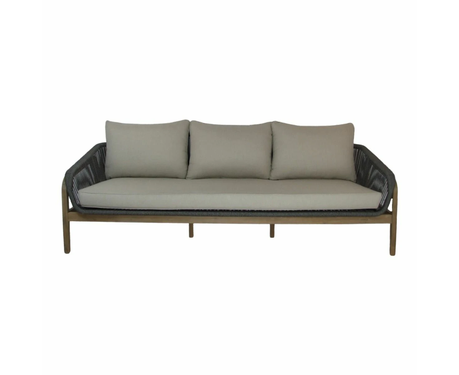 CARRERA ACACIA WOOD & ROPE 3-SEATER OUTDOORS SOFA