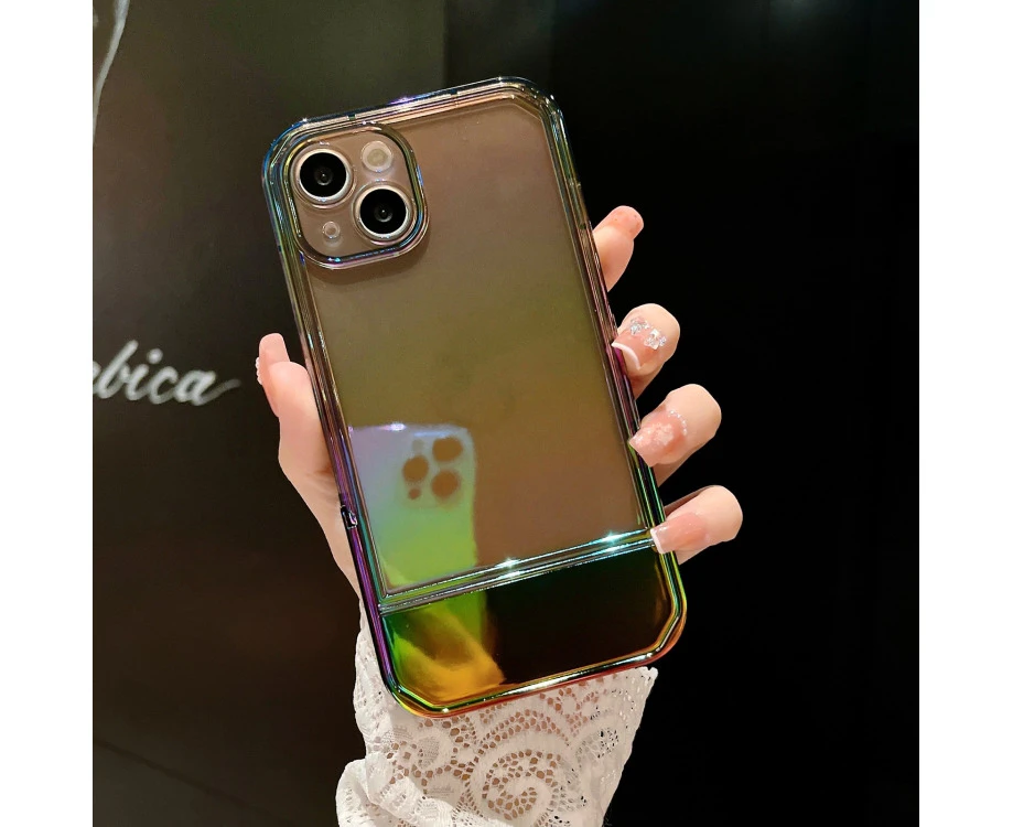 For Iphone 14 Pro Max Color Plated Invisible Holder Phone Case(black)