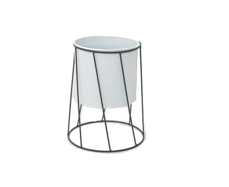 Iron Metal Flower Pot In Stand Modern Nordic Home Decor - White