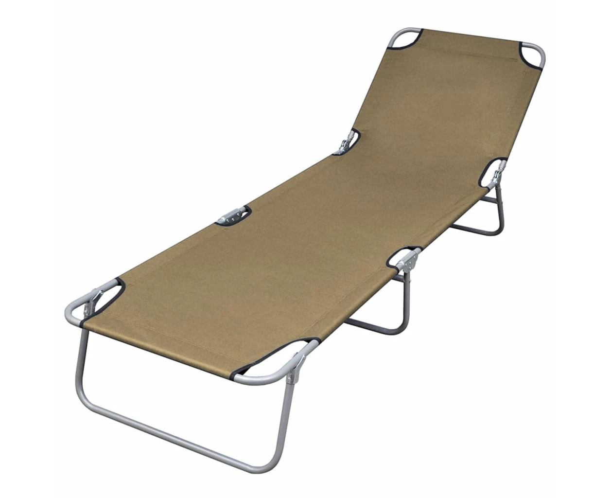 Foldable Sunlounger with Adjustable Backrest Taupe