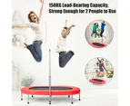 Costway 150KG Capacity Fitness Trampoline for 2 Foldable Jumping Rebounder Red