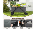 Costway Multifunctional Camping Trolley Foldable Storage Box Picnic Wagon Cart Grey