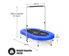 Costway 150KG Capacity Fitness Trampoline for 2 Foldable Jumping Rebounder Blue