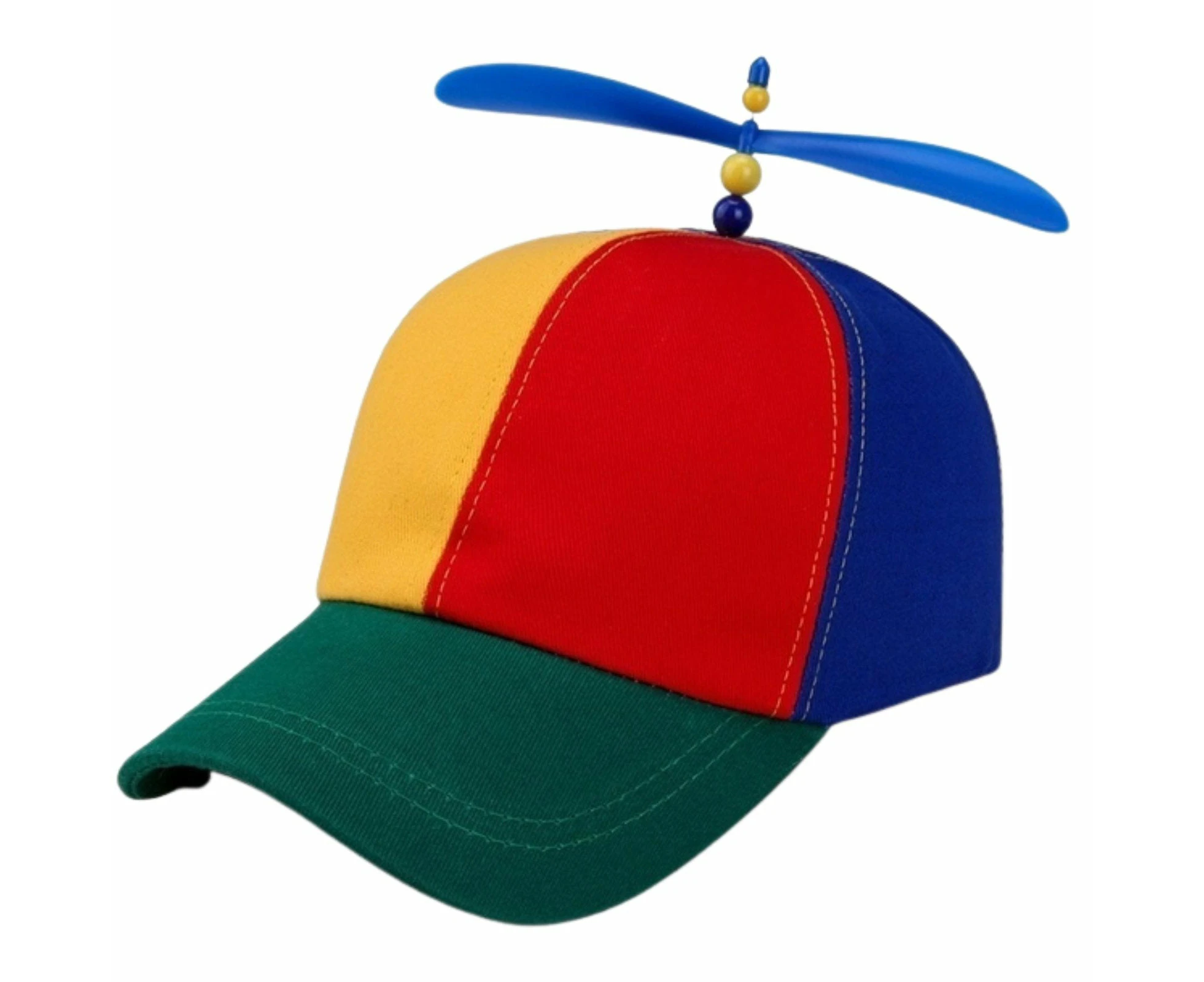 Propeller Helicopter Hat Clown Cap Jester Tweedledee Costume Windmill Snap