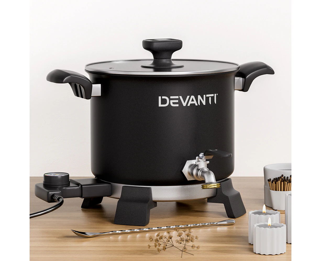 Devanti 5L Wax Melter Candle Making 1200W Melting Pot Furnace Quick Pour Spout Soy Soap