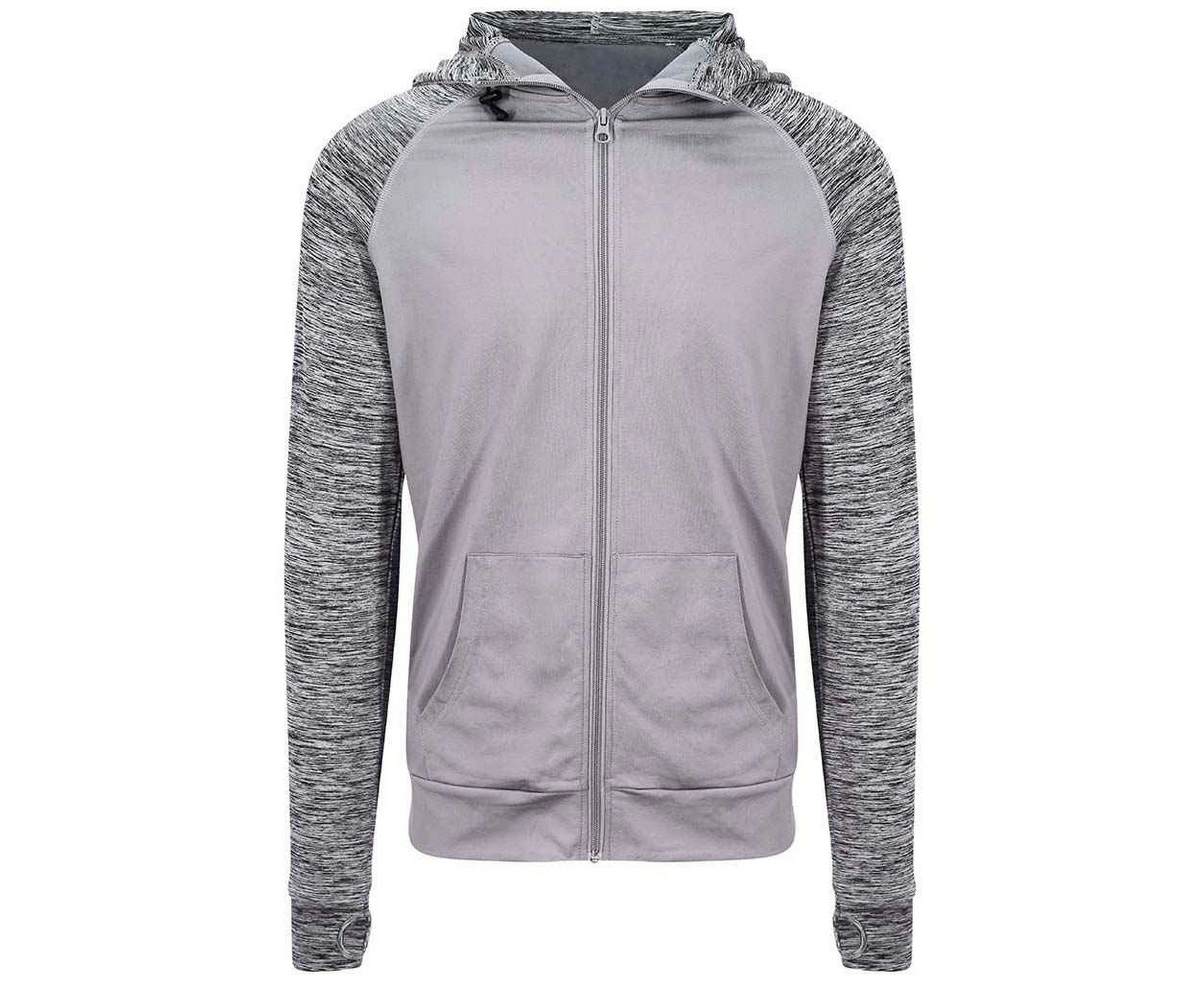 AWDis Cool Mens Full Zip Hoodie (Grey Melange) - PC5293