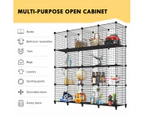 Metal Wire 16-Cube Organizer DIY Storage Modular Cabinet for Toys Books Clothes Black