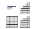 Metal Wire 16-Cube Organizer DIY Storage Modular Cabinet for Toys Books Clothes Black