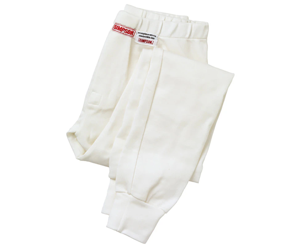 Simpson 7oz Nomex Soft Knit Pants Small Full Length White Pants FIA Approved