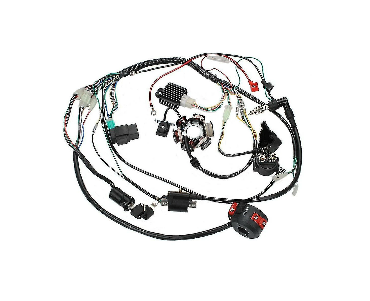 Motorcycle Atv Pit Bike Go Kart Full Complete Electrics Wiring Harness Stator 6 Coil For 50-125cc