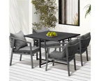 Livsip 4 Seater Outdoor Dining Set Patio Furniture Garden Black Table Setting