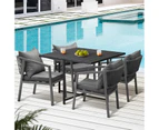 Livsip 4 Seater Outdoor Dining Set Patio Furniture Garden Black Table Setting