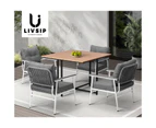 Livsip 5PCS Outdoor Dining Set Patio Furniture Setting Garden Table and Chairs