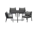 Livsip 4 Seater Outdoor Dining Set Patio Furniture Garden Black Table Setting