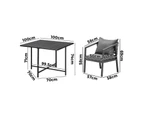 Livsip 4 Seater Outdoor Dining Set Patio Furniture Garden Black Table Setting