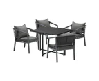 Livsip 4 Seater Outdoor Dining Set Patio Furniture Garden Black Table Setting